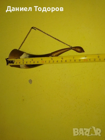 Стар Рог с Бронзов Обков, Чаша от рог, снимка 8 - Антикварни и старинни предмети - 53747499