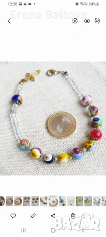  Стъкло  Мурано Колие обеци брошка, снимка 3 - Колиета, медальони, синджири - 53806161