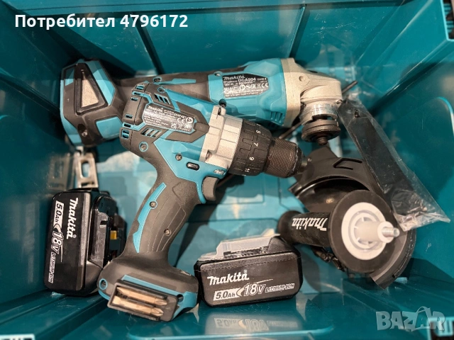 Ъглов шлайф и винтоверт Makita, снимка 4 - Ъглошлайфи - 54186262