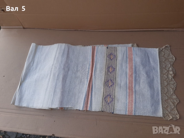 Автентичен тъкан кенарен месал с дантела , обредна кърпа, снимка 4 - Антикварни и старинни предмети - 52248719