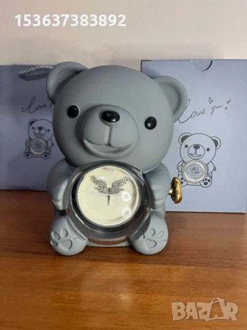 Сребърно колие с мече, роза и торбичка, рожден ден, годишнина, подарък, снимка 6 - Колиета, медальони, синджири - 51761482