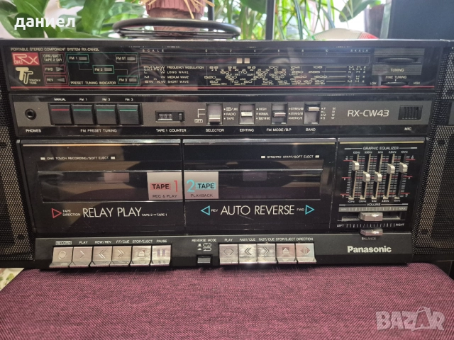 Японски радиокасетофон Panasonic RX-CW43, с добър външен вид и с чудесен звук + подарък, снимка 4 - Радиокасетофони, транзистори - 52021707