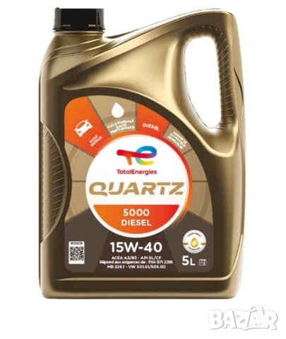 Моторно Масло TOTAL QUARTZ 5000 DIESEL 15W-40 5L