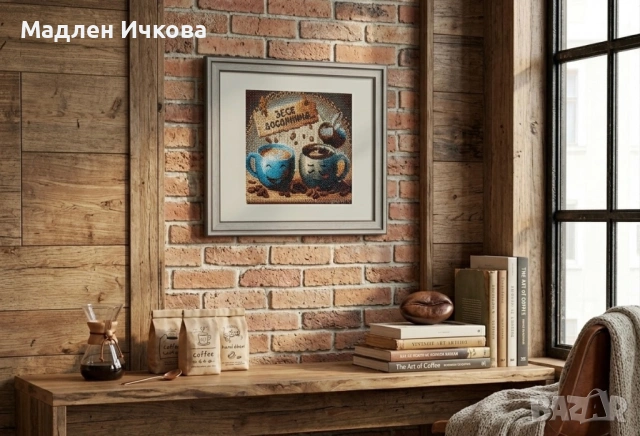 Диамантен гоблен в рамка „Coffee Time“