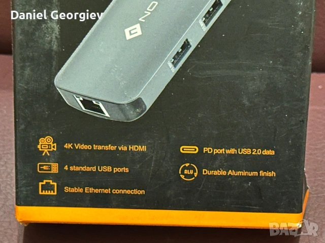 Нов USB Хъб 7 в 1 Novoo трансфер на данни със скорост 5 000 Mbps зареждане и прожектиране, снимка 5 - Друга електроника - 53676083