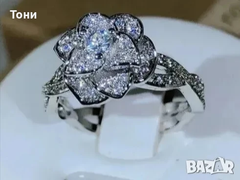 Сребърна Роза Дамски Пръстен Нов