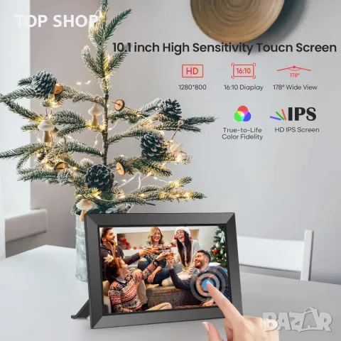 Цифрова фоторамка Frameo-10.1" WiFi IPS сензорен екран 1280 * 800,32GB, снимка 6 - Друга електроника - 49747817
