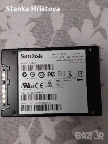 SSD SanDisk 120Gb., снимка 2 - Твърди дискове - 48919157