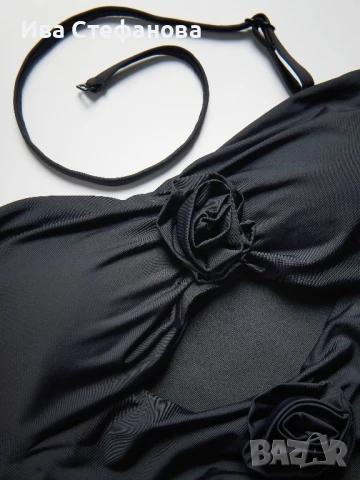 нов елегантен черен класически модел бански 3 Д 3D рози , снимка 7 - Бански костюми - 51388305