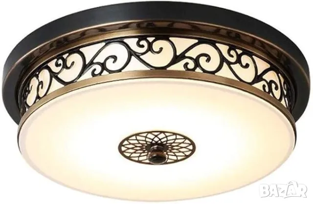 Полилеи, лед LED Антично черно злато Железен детска трапезария спалня, снимка 5 - Лампи за таван - 49756701