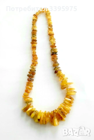 Колиета от естествен масивен кехлибар. Кехлибарена огърлица - 95 броя, снимка 2 - Колиета, медальони, синджири - 53581255