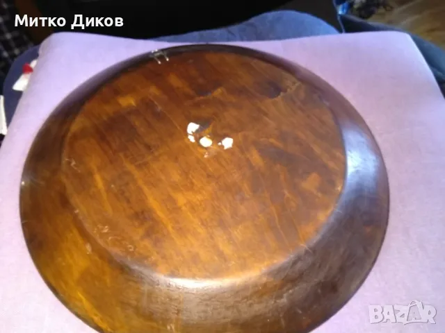 Чиния за стена с народни мотиви дърворезбована фи 30см, снимка 4 - Декорация за дома - 50113608