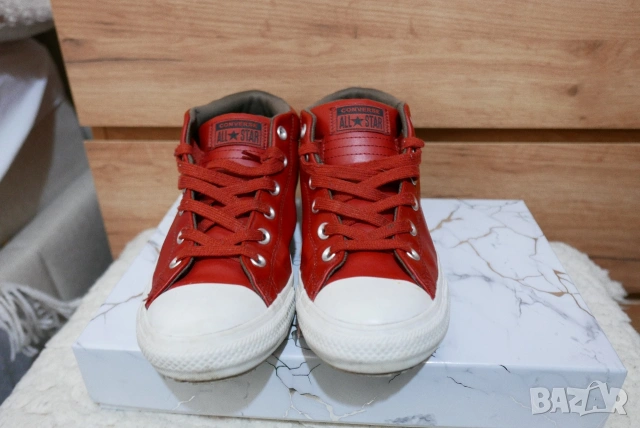 Кожени кецове Converse, снимка 6 - Кецове - 53756942