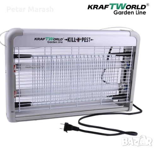Мощна инсектицидна лампа KraftWorld 60W – Защита до 80 м² – UV лампа против комари и мухи, снимка 7 - Други - 50626952