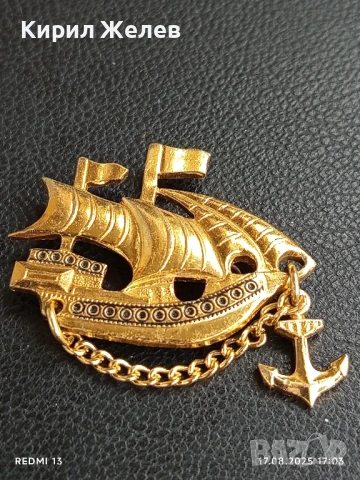 Красива значка кораб с котва ⚓ перфектно състояние за КОЛЕКЦИЯ 80703, снимка 3 - Колекции - 51393939
