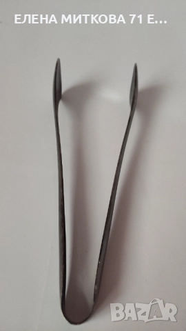 Голяма дебело посребрена щипка за лед, снимка 4 - Аксесоари за кухня - 52697137