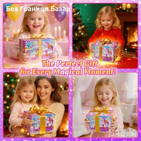 Нов Арт комплект еднорог с цветя и ваза креативна игра за деца играчка, снимка 7 - Образователни игри - 52742433