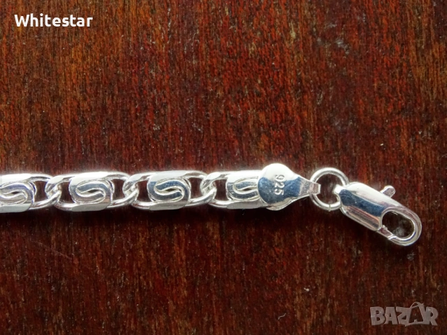 Посребрена мъжка гривна, снимка 3 - Гривни - 53632151