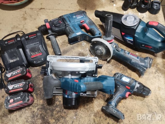 Bosch Professional 5 машини 3 батерии, снимка 1 - Други инструменти - 46651207