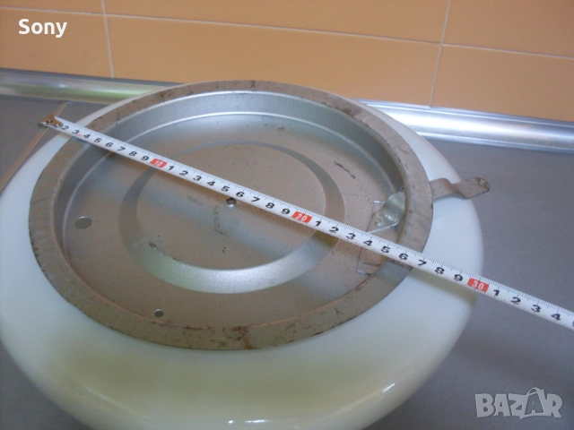 Стари български стъклени плафони, аплици за таван- комплект 2бр., снимка 2 - Антикварни и старинни предмети - 52682073