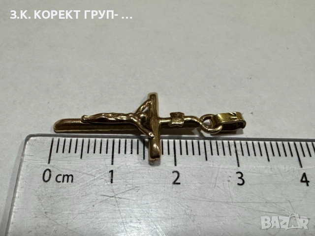 Златен кръст 14к, 1,16гр, снимка 3 - Колиета, медальони, синджири - 53056114