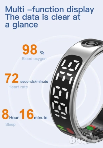 Смарт пръстен TK9 Умен пръстен с дисплей жестове и фитнес функции, снимка 9 - Смарт гривни - 53930062