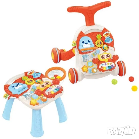 2в1 проходилка - детски уокър и масичка, интерактивна играчка - НОВИ, снимка 3 - Проходилки - 52164336