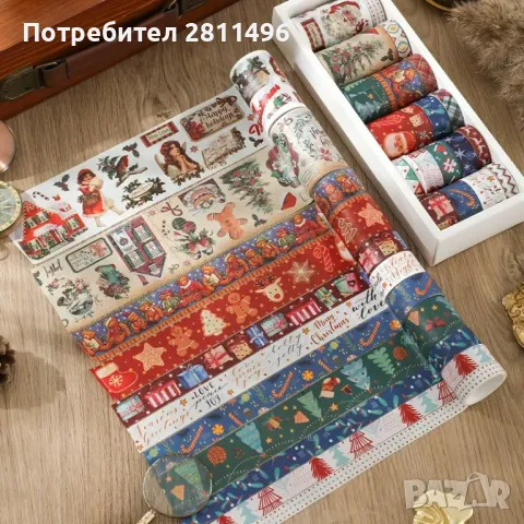 Коледен комплект декоративно тиксо - 20 ролки, снимка 3 - Други - 48571438