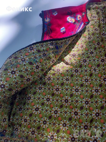Старо червено шарено елече елек за народна носия, снимка 3 - Антикварни и старинни предмети - 51487702