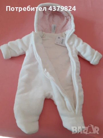 НОВ НЕМСКИ ПОЛАРЕН ГАЩЕРИЗОН С&А ЗА БЕБЕ р.56 с этикет, снимка 4 - Бебешки гащеризони - 53397689