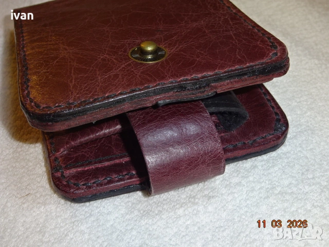 мъжки портфейл от естествена кожа /ръчна изработка/, снимка 4 - Портфейли, портмонета - 53057292