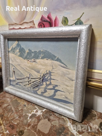 Стара страхотна антикварна картина авторска масло върху платно , снимка 4 - Антикварни и старинни предмети - 54224122