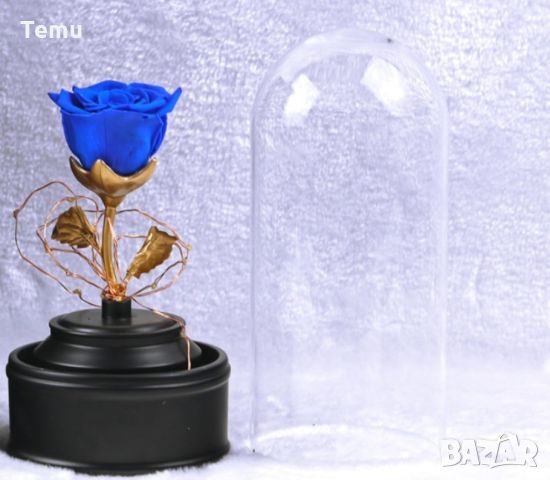 Вълшебна неувяхваща роза в стъкленица с LED светлина. Размер: 8.5 х 18 см; Размер на кутия: 16 х 16 , снимка 2 - Декорация за дома - 45843839