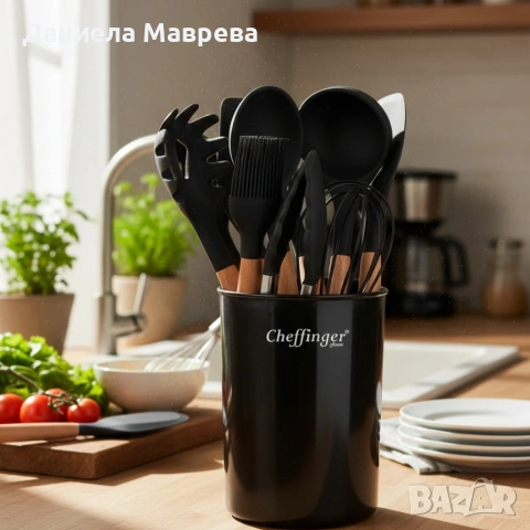 Комплект 12 части кухненски прибори със стойка Cheffinger, снимка 6 - Прибори за хранене, готвене и сервиране - 53389177
