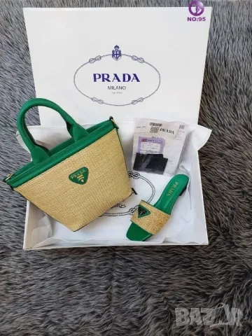 дамска чанта и чехли prada milano , снимка 7 - Чанти - 46939278