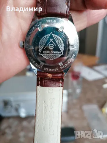 Часовник Атлантик златно покритие, снимка 13 - Антикварни и старинни предмети - 44178375