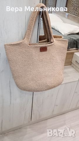 Ръчно изработена плетена чанта шопер, снимка 1 - Чанти - 45930556