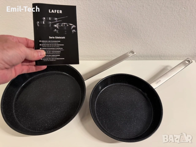 Тигани Lafer 24/28см – неръждаема стомана, индукция, PFAS free, нови, снимка 10 - Съдове за готвене - 54044906