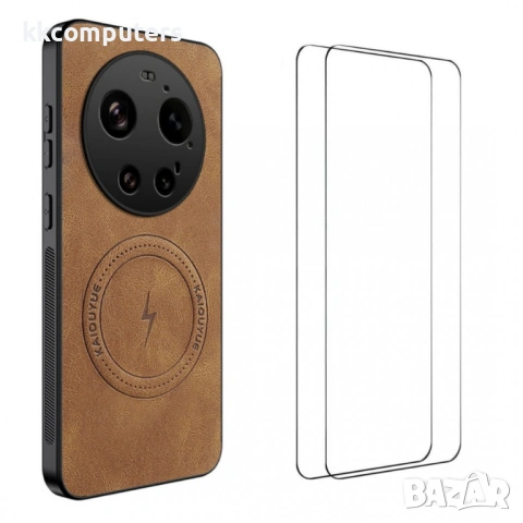 WANLONFENG SD Магнитен Калъф за Xiaomi 17 Ultra 5G - PC+TPU, Nappa текстура, 2 стъкла, 4 цвята, снимка 4 - Калъфи, кейсове - 53727445