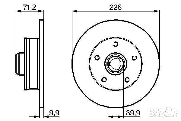Диск спирачен заден дeсен/ляв SEAT TOLEDO I;VW CORRADO,GOLF III,PASSAT B3/B4,VENTO №V2243P, снимка 4 - Части - 50847160