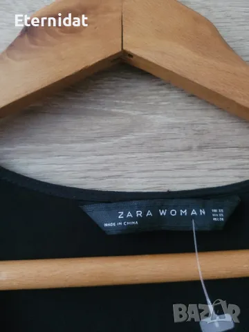 Черна риза Zara , снимка 3 - Ризи - 50107286