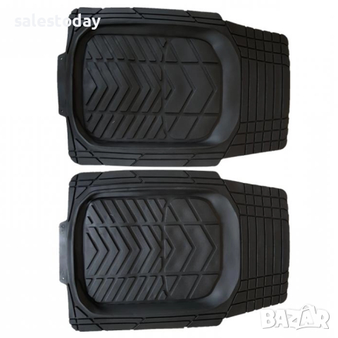 Гумени предни стелки за кола, Универсални, Черни, Леген, 2 бр, 74 x 52 см 