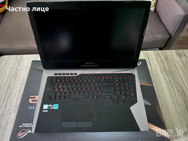 17" Геймърски лаптоп ASUS ROG G752VY много запазен, снимка 3 - Лаптопи за игри - 49359947