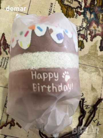 lifefav Dog Birthday Cake Toy Скърцаща играчка за кучета, торта със свещ, подарък за рожден ден , снимка 7 - За кучета - 45071106