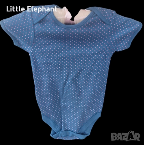 Боди с къс рткав за 12-18 мес мом,синьо на точки,колекция"Points"Англия/ново