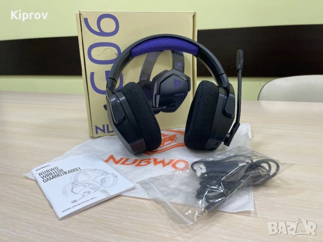 🎧 NUBWO G06 100H Dual Wireless Gaming Headset – Безжични геймърски слушалки Bluetooth + 2.4GHz, снимка 4 - Слушалки за компютър - 53518392