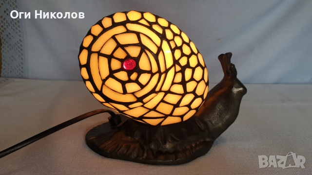 Настолна лампа тип Тифани  с форма охлюв , снимка 8 - Антикварни и старинни предмети - 51708825