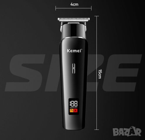 Безжична машинка за подстригване Kemei с LED дисплей / Дълъг живот на батерията / Батерия: Литиевойо, снимка 4 - Машинки за подстригване - 46452121