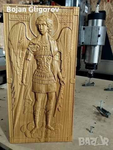 Икона Св Архангел Михаил, прекрасна, от дърво 