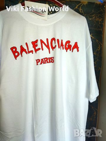 BALENCIAGA бели тениски висок клас овърсайз, снимка 6 - Тениски - 45683071